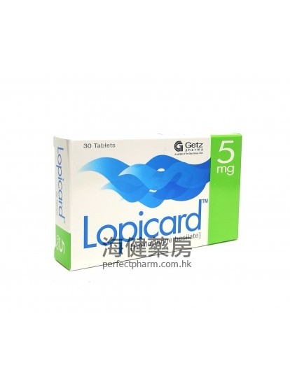 Lopicard 5mg (Amlodipine) 30Tablets Getz 氨氯地平