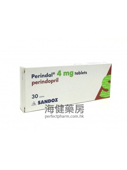 Perindal 4mg (Perindopril) 30Tablets Sandoz 