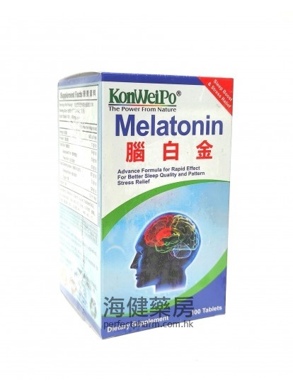 KonWeiPo 腦白金 Melatonin 100Tablets 