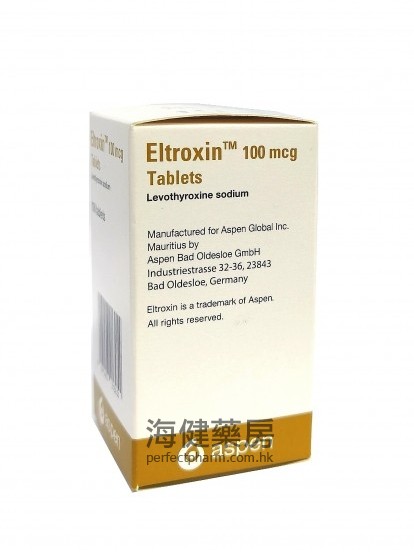 左旋甲狀腺素 Eltroxin (Levothyroxine) 100mcg 100Tablets 