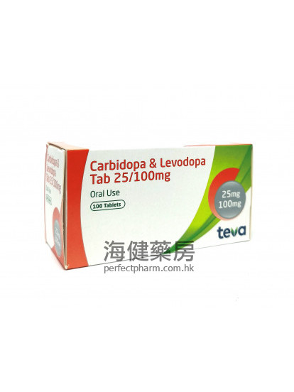 卡左雙多巴 Carbidopa and Levodopa 25:100mg 100Tablets 