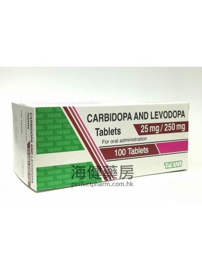 卡左雙多巴 Carbidopa and Levodopa  25:250mg 100Tablets 