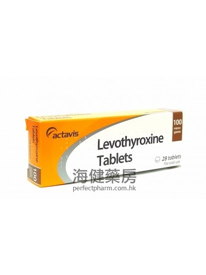 Levothyroxine 100mcg 28Tablets 左旋甲状腺素
